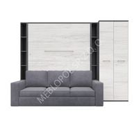 Półkotapczan MEBLOPOL 160V pionowy z sofą, regałami i szafą