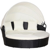 Nowoczesny leżak do ogrodu muszla z daszkiem zestaw mebli