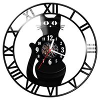 Zegar ścienny z płyty winylowej Kot 892.14