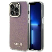Etui Guess IML Faceted Mirror Disco Iridescent do iPhone 15 Pro - różowe