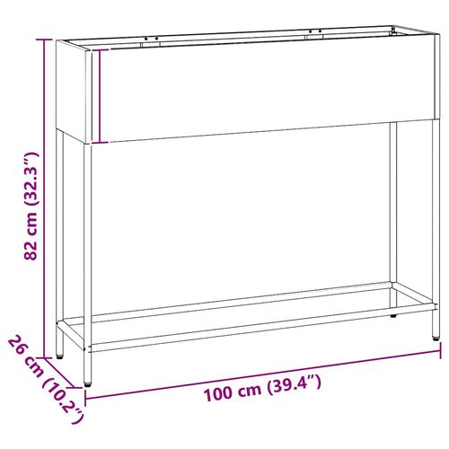 Podwyższona doniczka ogrodowa Antracyt 100 x 26 x 82 cm Stal na Arena.pl