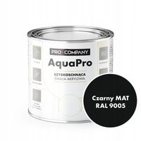 AQUA PRO Emalia Akrylowa szybkoschnąca drewno metal 0,8L Czarny MAT 9005
