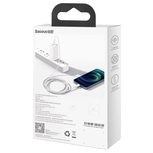 baseus superior kabel usb - lightning 2,4a 2 m biały (calys-c02) na Arena.pl
