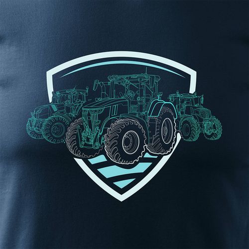 Koszulka z traktorem John Deere Claas New Holland Fendt dla rolnika męska granatowa REGULAR XL na Arena.pl