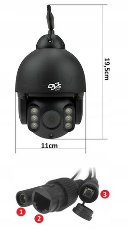 BEZPRZEWODOWA KAMERA OBROTOWA ZEWNĘTRZNA WIFI CZARNA 8Mpx 4K MONITORING DVS na Arena.pl