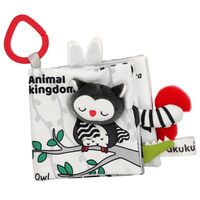 AKUKU Książeczka kontrastowa sensoryczna z piszczkiem królestwo zwierz