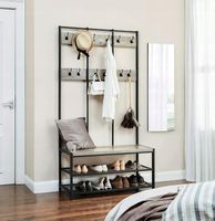 WIESZAK NA UBRANIA PÓŁKI CZARNY METAL GARDEROBA