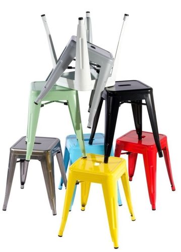 Stołek Paris żółty inspirowany Tolix na Arena.pl