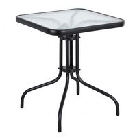 STOLIK OGRODOWY MULTIGARDEN SZKLANY CZARNY 60X60 CM