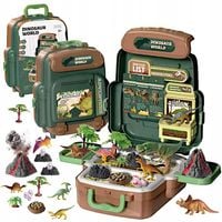 DINOZAURY W PLECAKU T-REX FIGURKI DINO ZESTAW ODKRYWCY ZABAWKA PREZENT