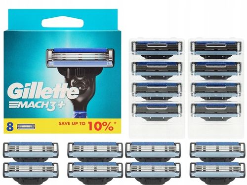 WKŁADY DO MASZYNKI GILLETTE MACH 3 FRESH NOŻE OSTRZA DO MASZYNKI MACH3 x8 na Arena.pl