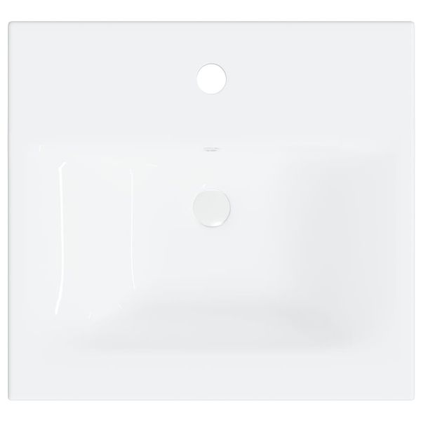 Umywalka wpuszczana z baterią, 42x39x18 cm, ceramiczna, biała zdjęcie 8