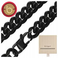 Łańcuszek MĘSKI stal chirurgiczna PANCERKA czarny BLINGART