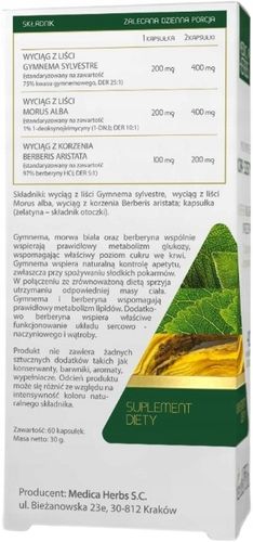 Gymnema Morwa Berberyna Odchudzanie Cukrzyca 60kaps. Kontrola apetytu na Arena.pl