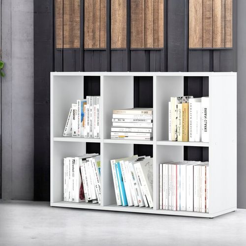 REGAŁ NA KSIĄŻKI BIAŁY OTWARTY 6 POJEMNYCH DREWNIANYCH PÓŁEK NA na Arena.pl