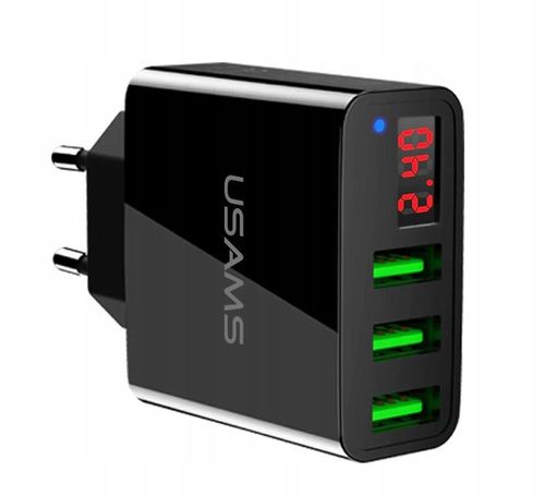 Inteligentna ładowarka USAMS LCD 3xUSB 15W 3A na Arena.pl