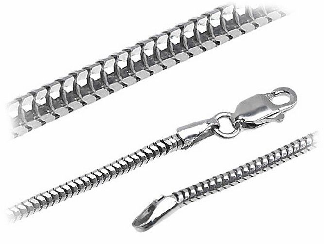 Gruby srebrny łańcuszek żmijka linka snake 50 cm srebro 925 ML265 zdjęcie 1