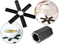 PODSTAWKA POD GORĄCY GARNEK PATELNIĘ SKŁADANA 19CM CZARNA