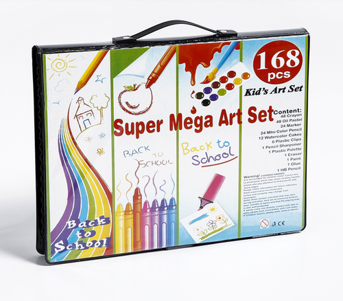 Zestaw artystyczny szkolny kreatywny malarski 168 elementów w walizce na Arena.pl