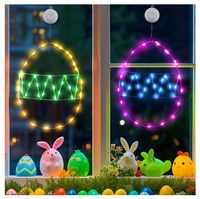 Zestaw 2 ozdób wielkanocnych pisanki jajka na okno LED Wielkanoc dekoracje