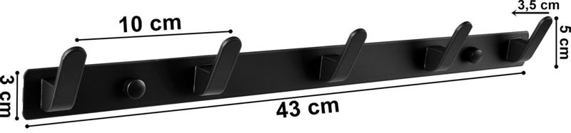 Wieszak ścienny FEZ czarny zdjęcie 9
