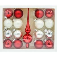 Bombki okrągłe: Świąteczna paleta czerwono-biała