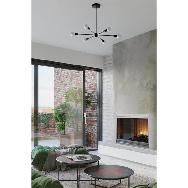 5-płomienna lampa wisząca SL.1022 czarna do sypialni sticks zdjęcie 5