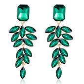 Zielone kolczyki butelkowe eleganckie głębokie wiszące długie ciemne KOKONET 3-0377