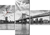 100CM 70CM ZEGAR 3 ELEM BROOKLYN NOWY JORK ŚCIENNY OBRAZ