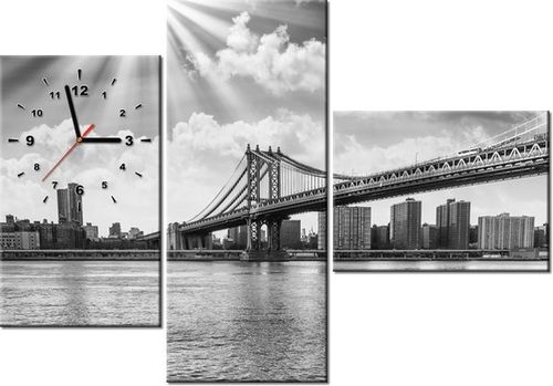 100CM 70CM ZEGAR 3 ELEM BROOKLYN NOWY JORK ŚCIENNY OBRAZ na Arena.pl