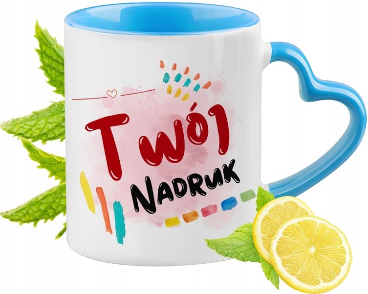 Dla Striptizerki Kubek Błękitny Z Uszkiem W Kształcie Serca Na Prezent zdjęcie 2