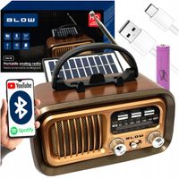 RADIO KUCHENNE PRZENOŚNE RETRO NA BATERIE SOLARNE BLUETOOTH FM AKUMULATOR