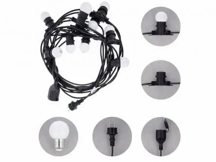 Girlanda świetlna zewnętrzna, 12 m 10 żarówek G4 na Arena.pl