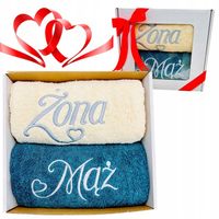 PREZENT RĘCZNIKI NA ŚLUB ŚLUBNY KOMPLET RĘCZNIKÓW MĄŻ i ŻONA