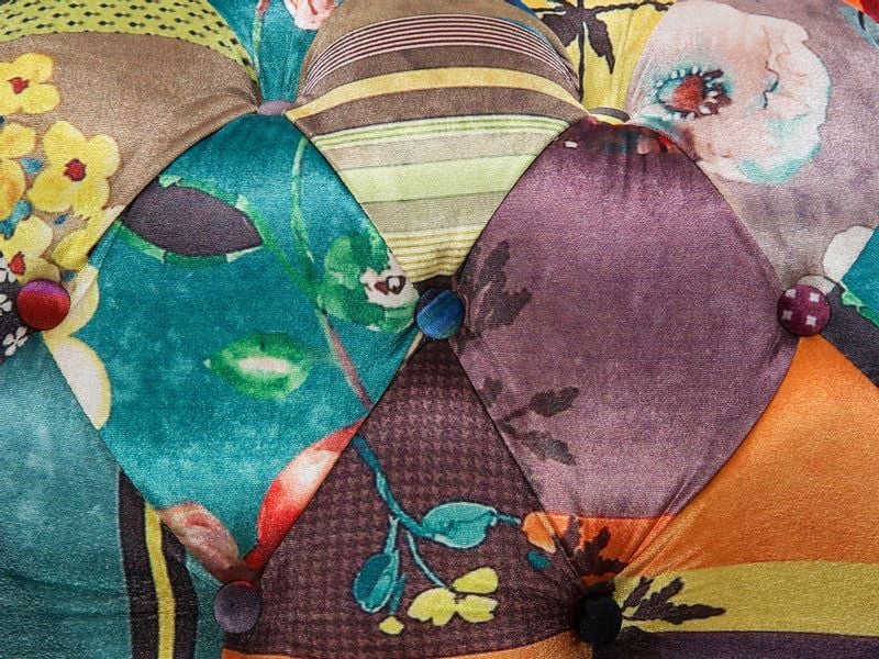 Fotel patchwork żółty CHESTERFIELD zdjęcie 6