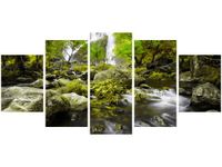 70CM 150CM OBRAZ 5 ELEM WODOSPAD ZIELENI ŚCIENNY