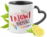 Dla Marynarza Kubek Czarny Z Uszkiem W Kształcie Serca Na Prezent