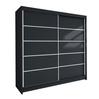 Szafa przesuwna Talin IV 180cm - pojemna garderoba - CZARNY