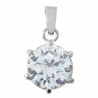 SREBRNY WISIOREK KLASYCZNY Z DUŻĄ CYRKONIĄ SREBRO PRÓBY 925