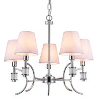 Żyrandol LAMPA klasyczna LIVERPOOL P05100CH Cosmolight abażurowy zwis na łańcuchu chrom