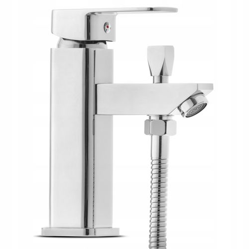 Bateria wannowa stojąca jednootworowa z prysznicem i wężem chrom na Arena.pl