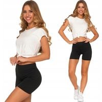 Legginsy Damskie Kolarki Krótkie Shorty z Wysokim Stanem CZARNY MORAJ XXL