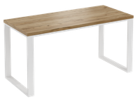 Biurko Modern 140 dąb craft złoty/biały z metalowym stelażem (W1)