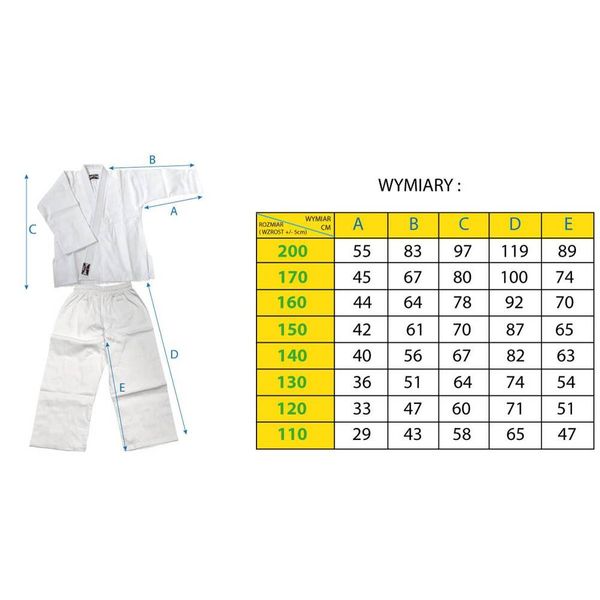 Kimono Ring Star Judo 200 cm Białe zdjęcie 3