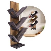 Drewniany Wieszak ścienny John Paddle na Wino i Kieliszki Burned Prawy