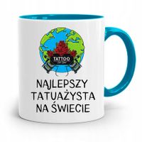 Dla Tatuażystki Tatuażysty Kubek Błękitny Prezent Z Nadrukiem Ze Zdjęciem