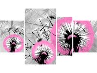 120CM 70 OBRAZ 4 ELEM DMUCHAWCE DELIKATNYM RÓŻU ŚCIENNY