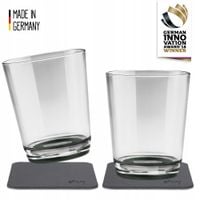2 MAGNETYCZNE SZKLANKI do NAPOJÓW 250 ml z NANO PODKŁADKAMI do AUTA SILWY