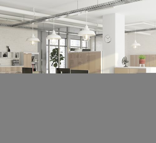 Biurko CLP 135 cm - białe-cappuccino połysk - wolnostojące na Arena.pl