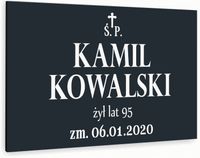 nadruk uv TABLICZKA NAGROBNA nagrobkowa 40x30 dibond aluminiowa antracyt